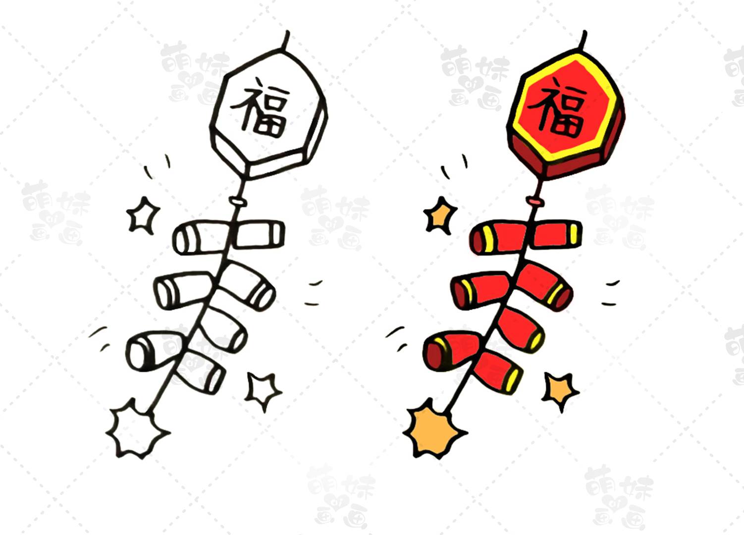 最新关于春节的简笔画 关于春节的简笔画手抄报