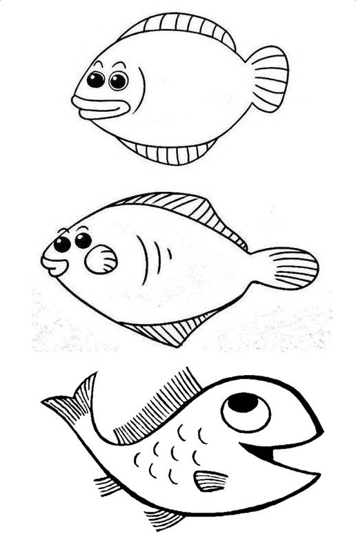 方形的鱼简笔画图片