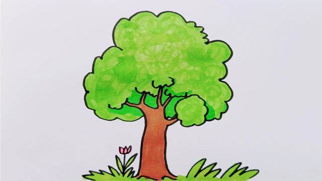 儿童简笔画大树的画法简单好看的树的简笔画评论0304字