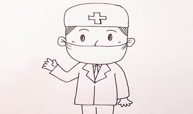 小医生卡通人物简笔画图片
