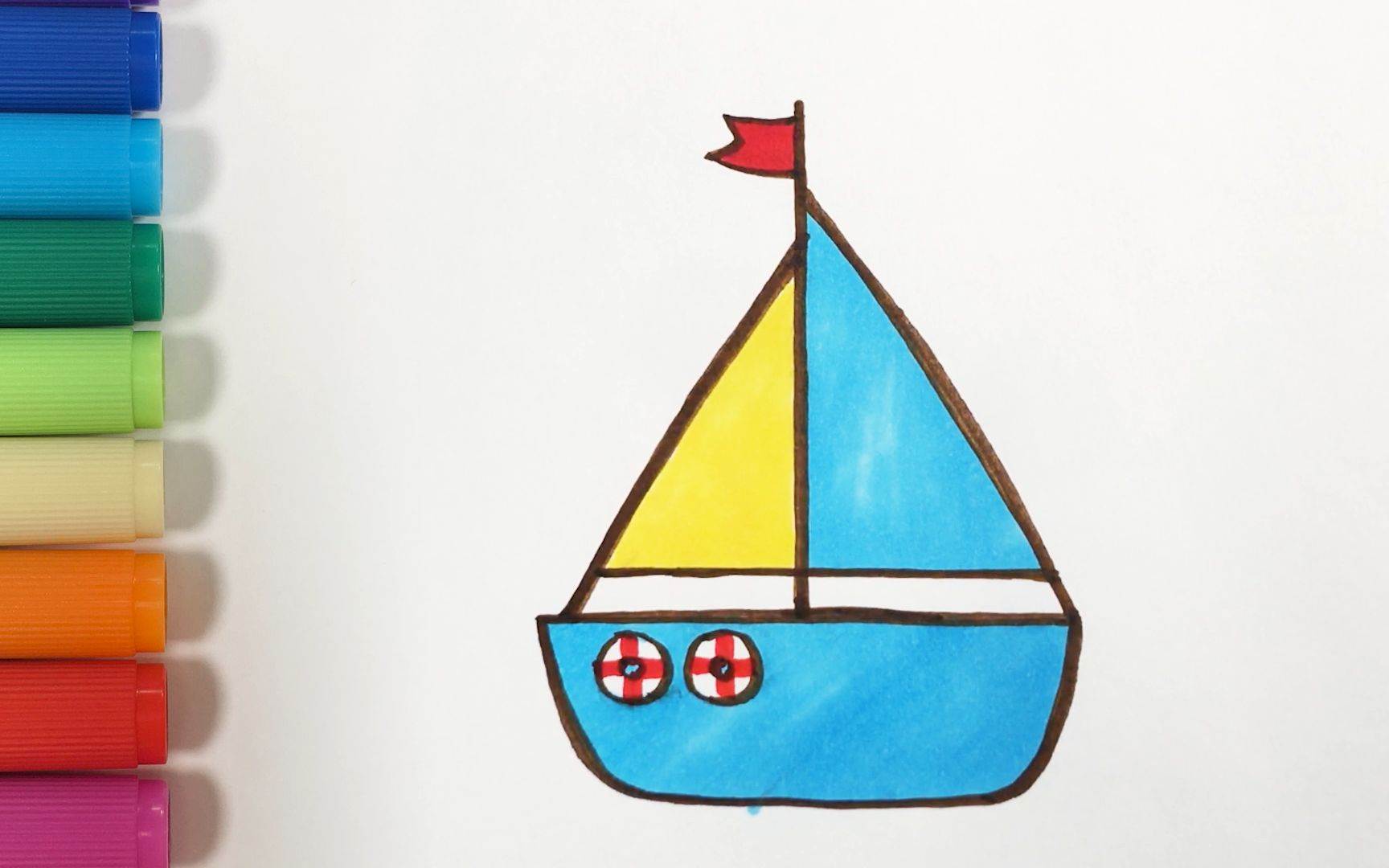 帆船简笔画画法图片步骤（蓝天简笔画图片大全） - 有点网 - 好手艺