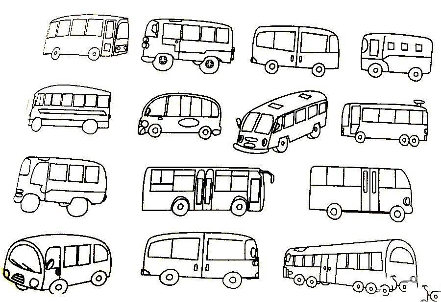 公交车简笔画图片幼儿图片