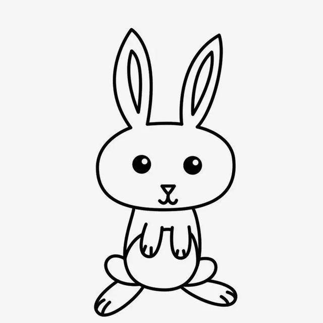 呆萌可爱小兔子简笔画图片