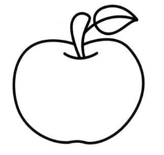 苹果简笔画果核图片