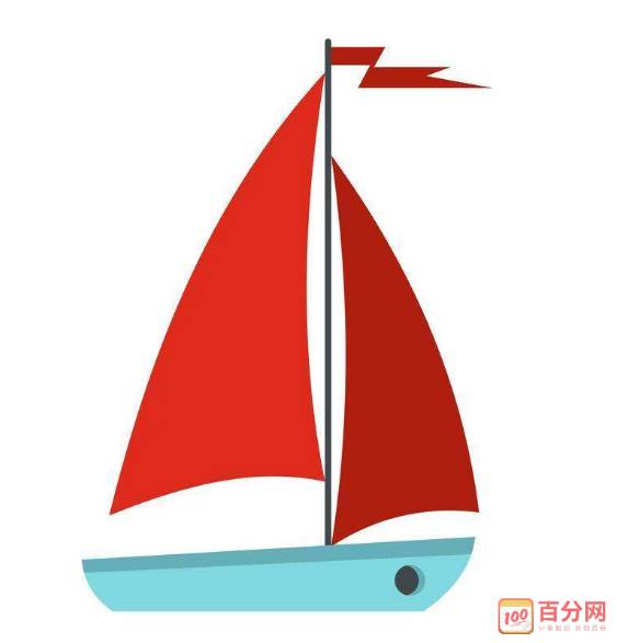 帆船简笔画简单 颜色图片