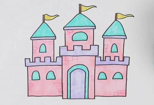 幼儿园绘画城堡简笔画图片