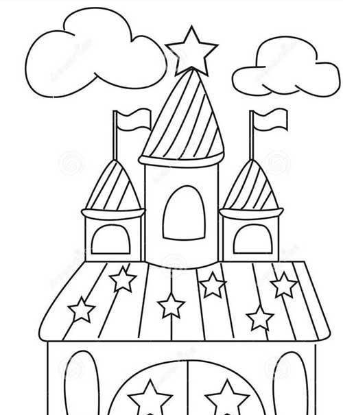 城堡简笔画简单儿童图片