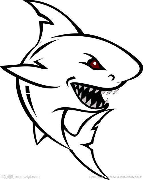 鲨鱼简笔画《动物简笔画》鲨鱼儿童简笔画大鲨鱼鲨鱼简笔画的画法步骤