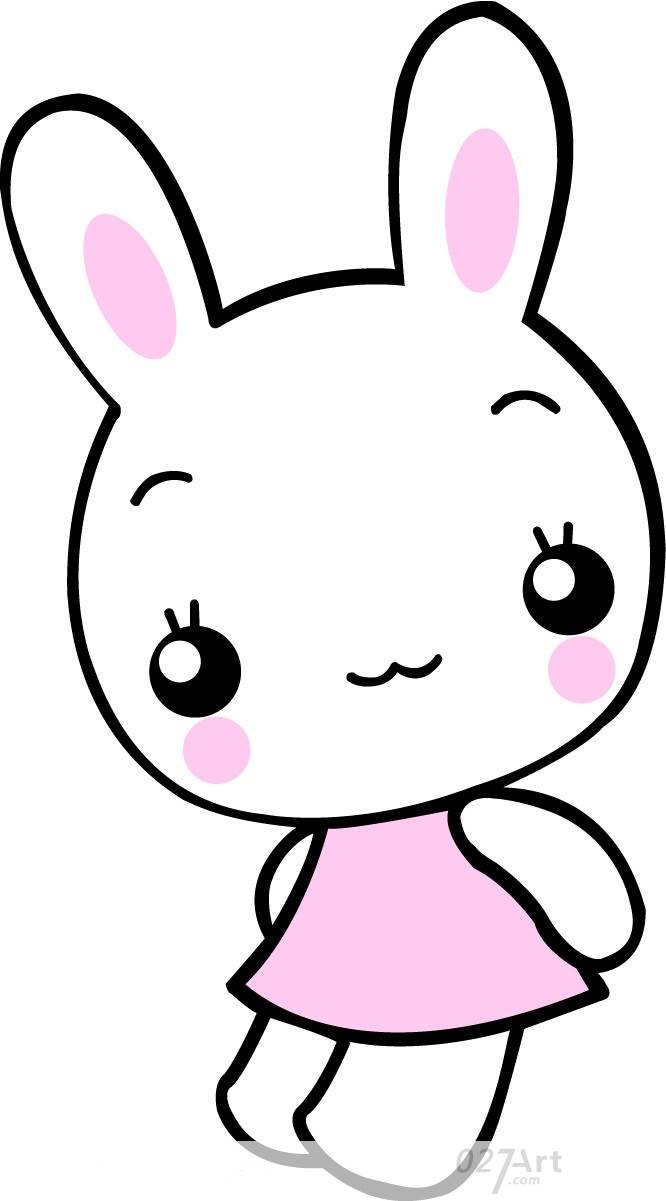 小兔简笔画可爱彩色图片