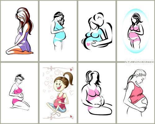 大肚子孕妇简笔画可爱图片