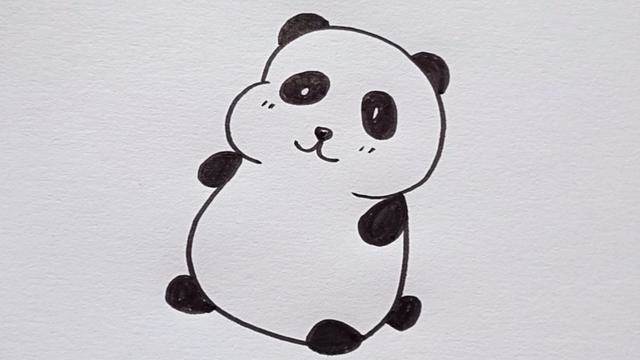 熊猫简笔画可爱萌萌图片