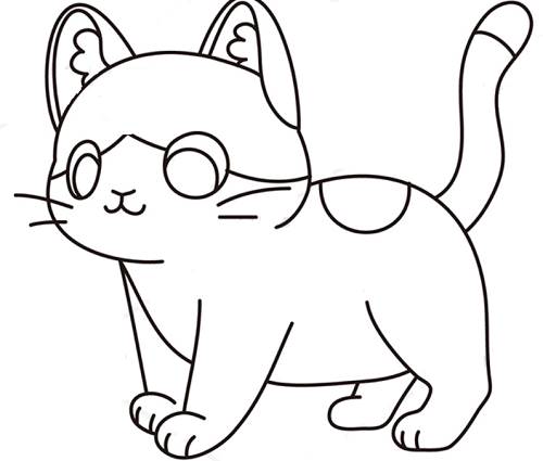 最新卡通猫咪简笔画 小猫图片简笔画