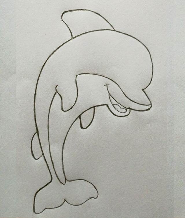 海豚简笔画大全 画法图片