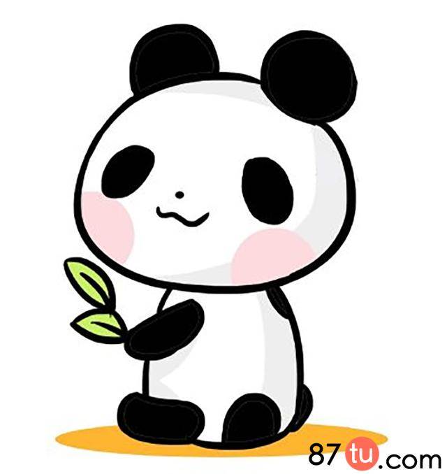 彩色简笔画熊猫图片