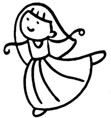 跳舞的小女孩简笔画图片
