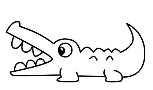 小鳄鱼简笔画可爱图片