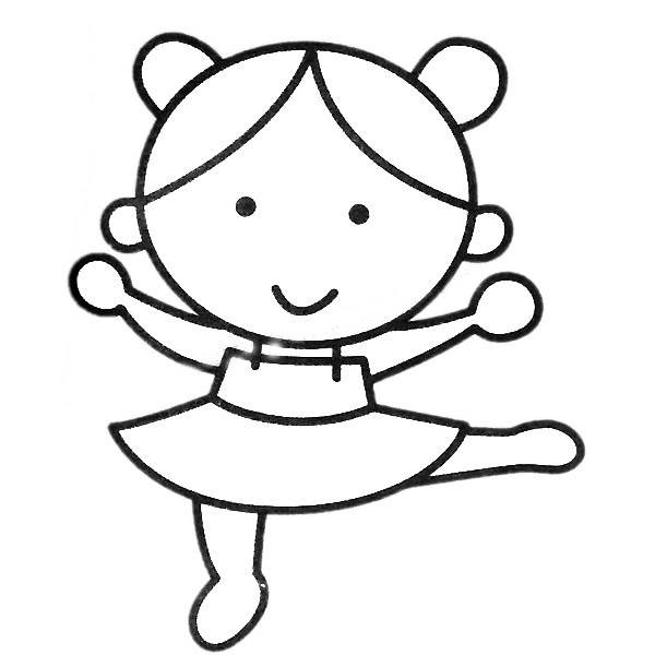 跳舞的小女孩简笔画图片儿童跳舞简笔画图片幼儿园里孩子跳舞的简笔画
