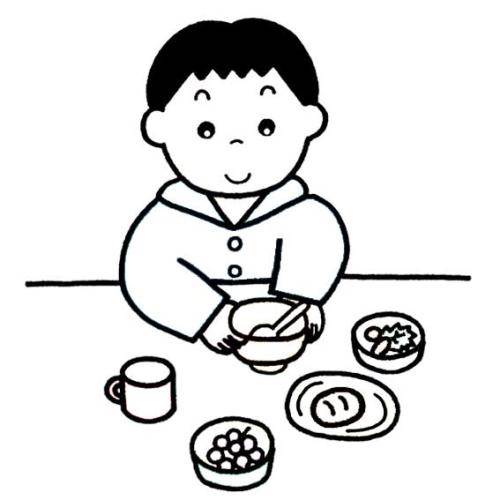 画画法幼儿人物简笔画图片关于宝宝人物儿童小朋友的一天之吃饭简笔画