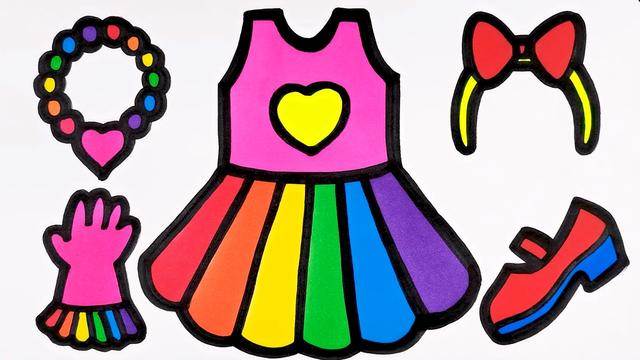 儿童裙子简笔画彩色图片
