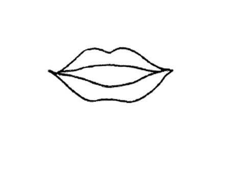 嘴唇的简笔画 卡通图片
