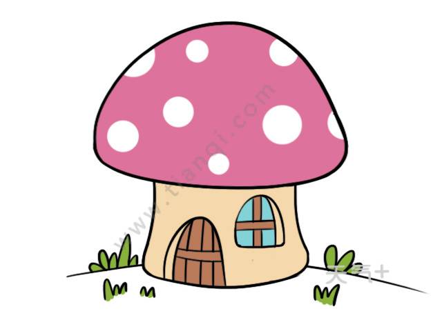 蘑菇房子简笔画 简单图片
