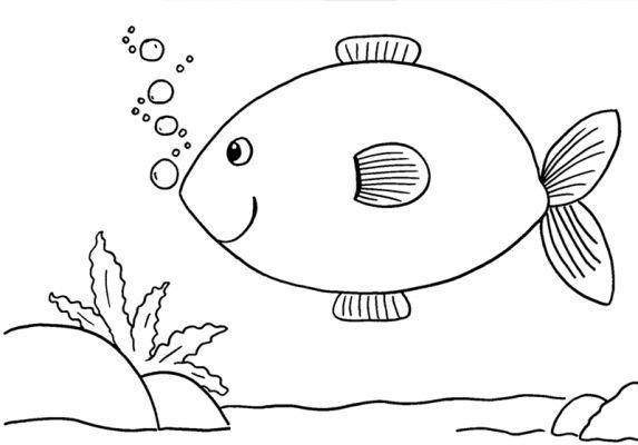 鱼简笔画简单 黑白图片