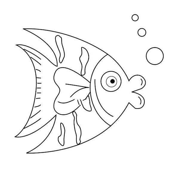 海里常见的鱼 简笔画图片