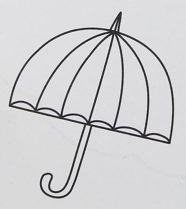 雨伞简笔画图片黑白图片
