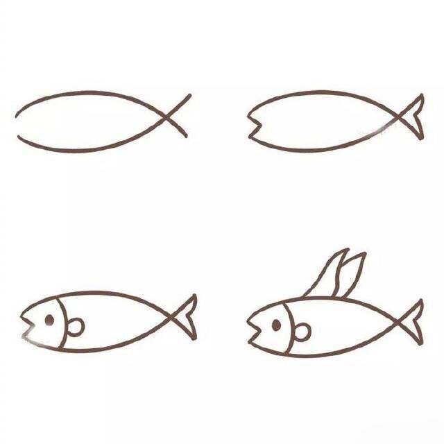 鱼的画法简单又漂亮图片