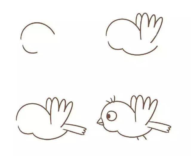 儿童简笔画小鸟的画法图片