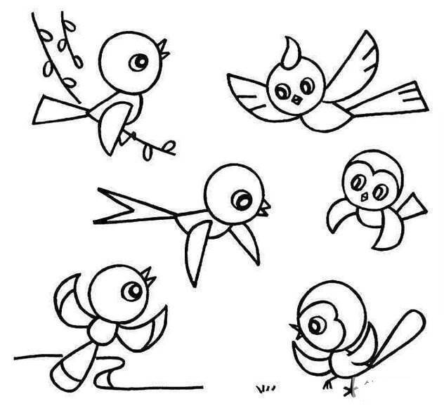 儿童简笔画小鸟的画法图片