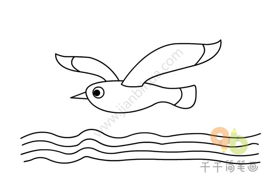 海鸥爪子简笔画图片