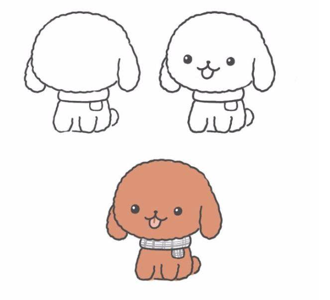 狗狗简笔画卡通简单图片