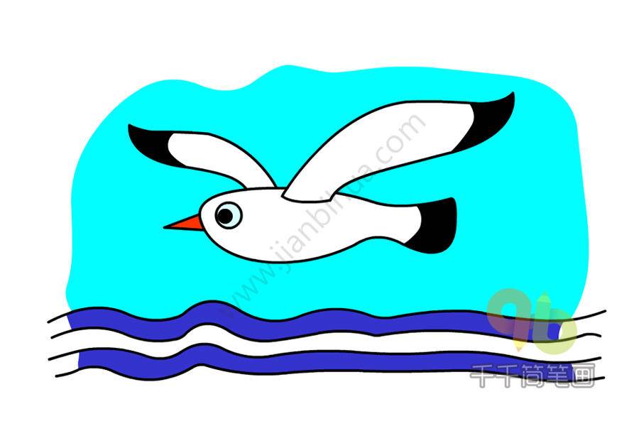 简笔画海鸥的画法图片