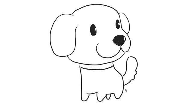 卡通小狗画画 卡通狗狗画法