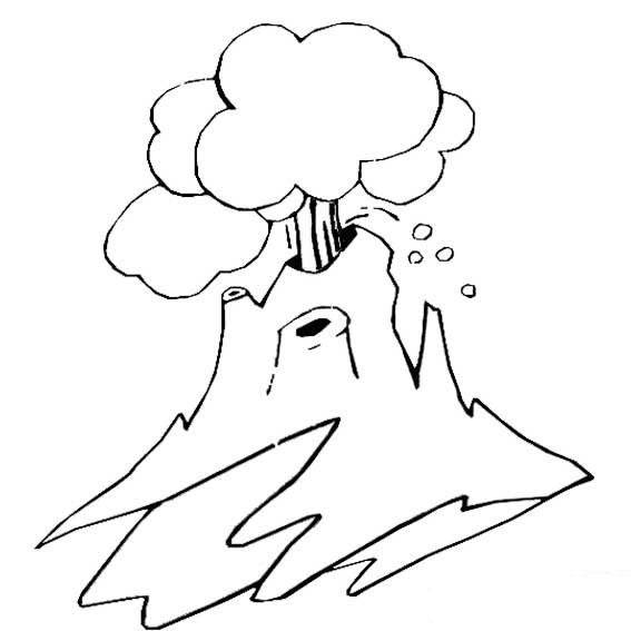 火山简笔画手抄报图片