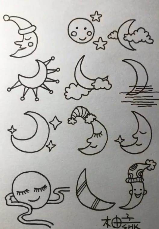 中秋节月亮简笔画画法图片