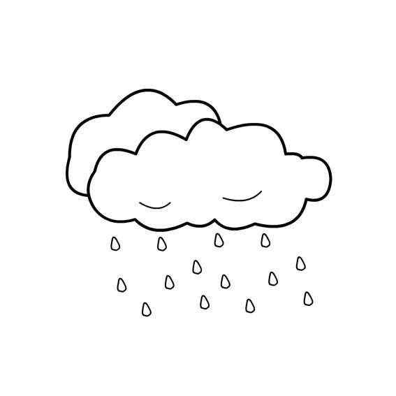 关于下雨的简笔画图片雨简笔画图片下雨的情景简笔画图片大全(雨中