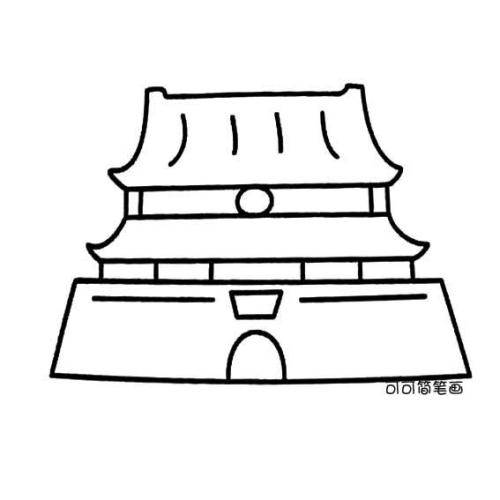 衢州古建筑简笔画图片