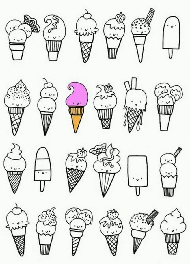 美味的冰淇淋简笔画图片