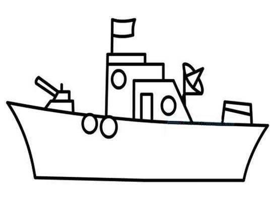 打战船简笔画图片