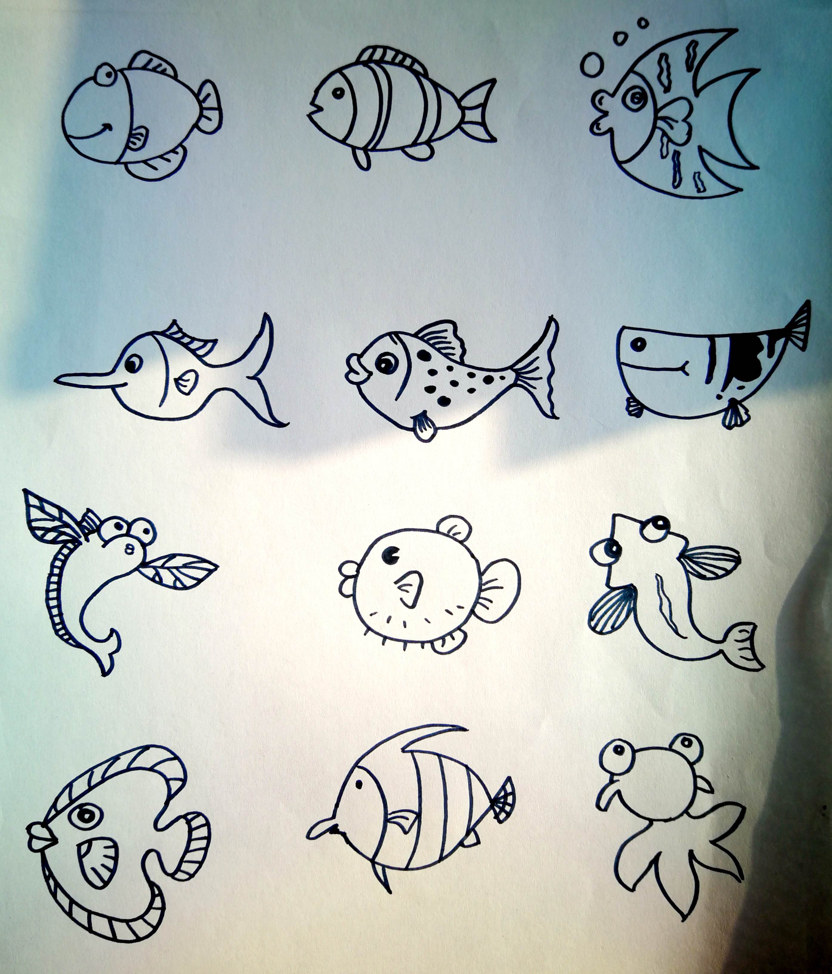 彩色热带小鱼简笔画画法图片步骤（小学生学画画网课） - 有点网 - 好手艺