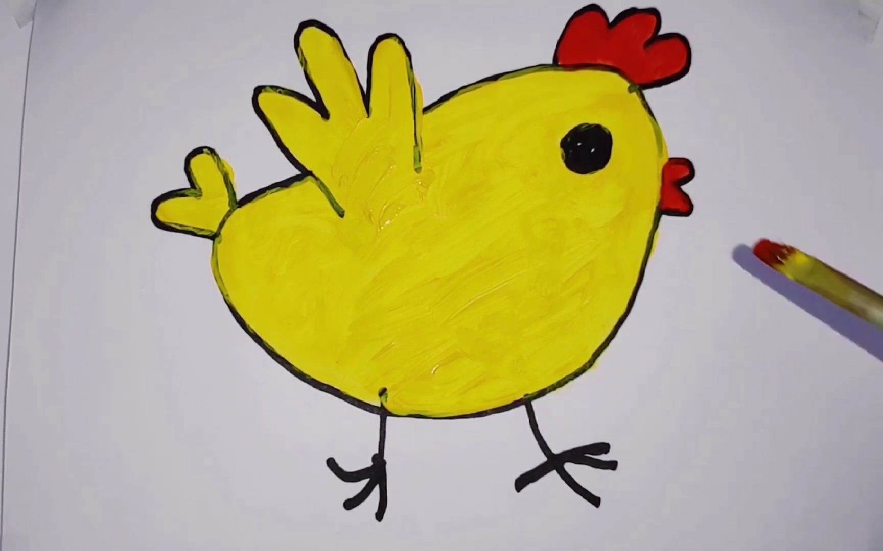 儿童涂色画大全小鸡图片
