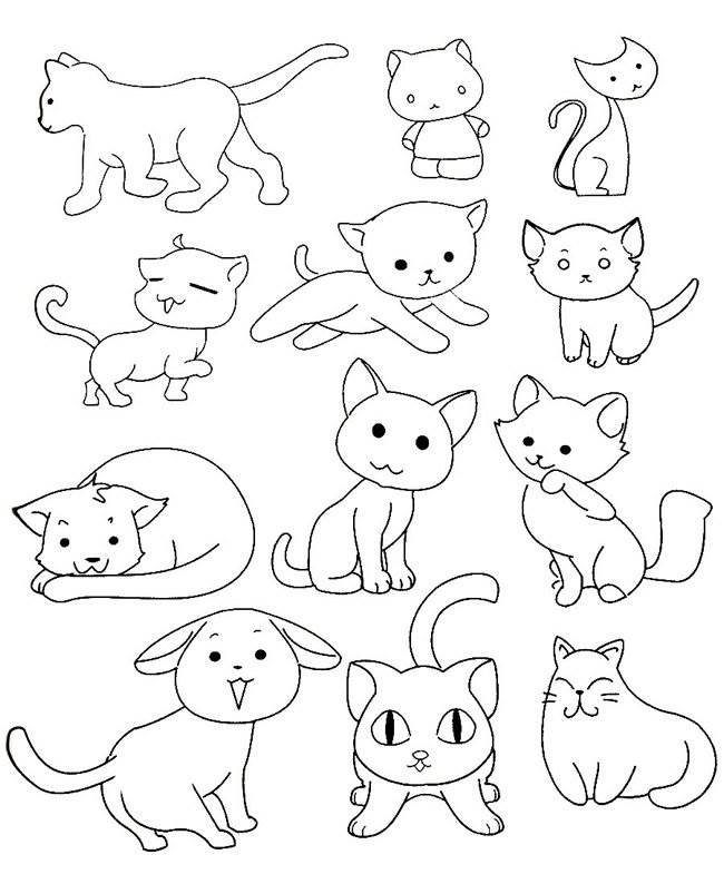 可爱猫咪简笔画 可爱的小猫怎么画