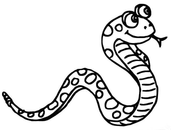 蝰蛇简笔画图片