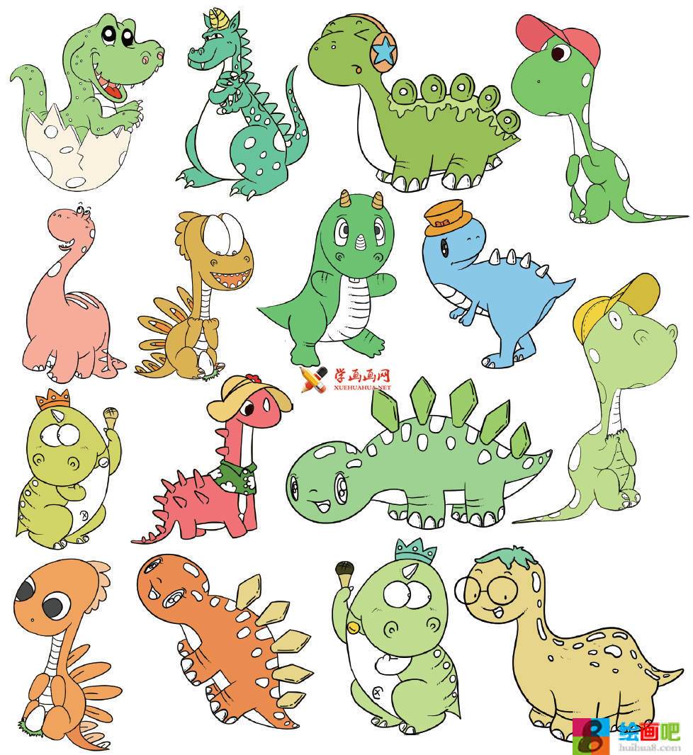 恐龙世界简笔画小孩图片