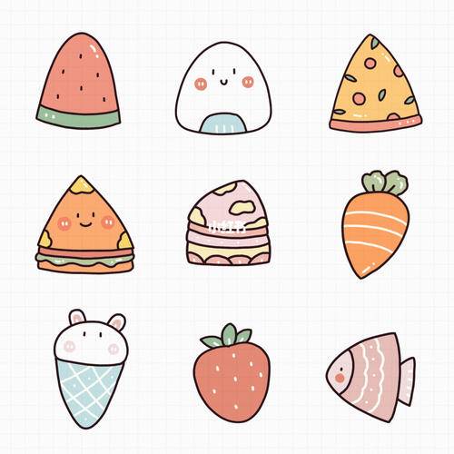 三角形食物创意简笔画图片大全集(超级简单小图案简笔画食物)食物简笔