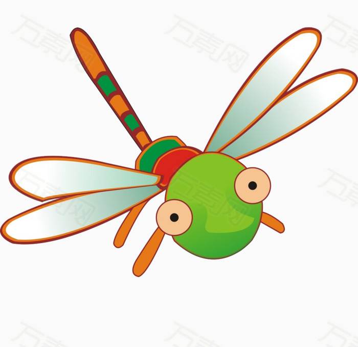 夏季卡通手绘蜻蜓png下载可爱,卡通,插画,蜻蜓