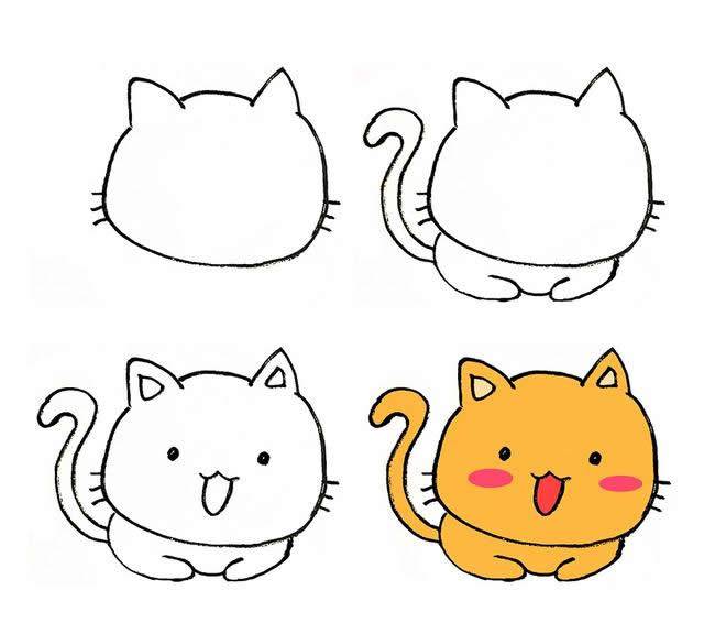 小猫的画法 小猫的画法大全 简单可爱