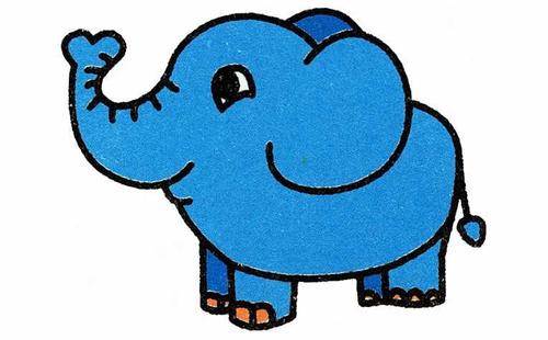 大象儿童简笔画彩色图片